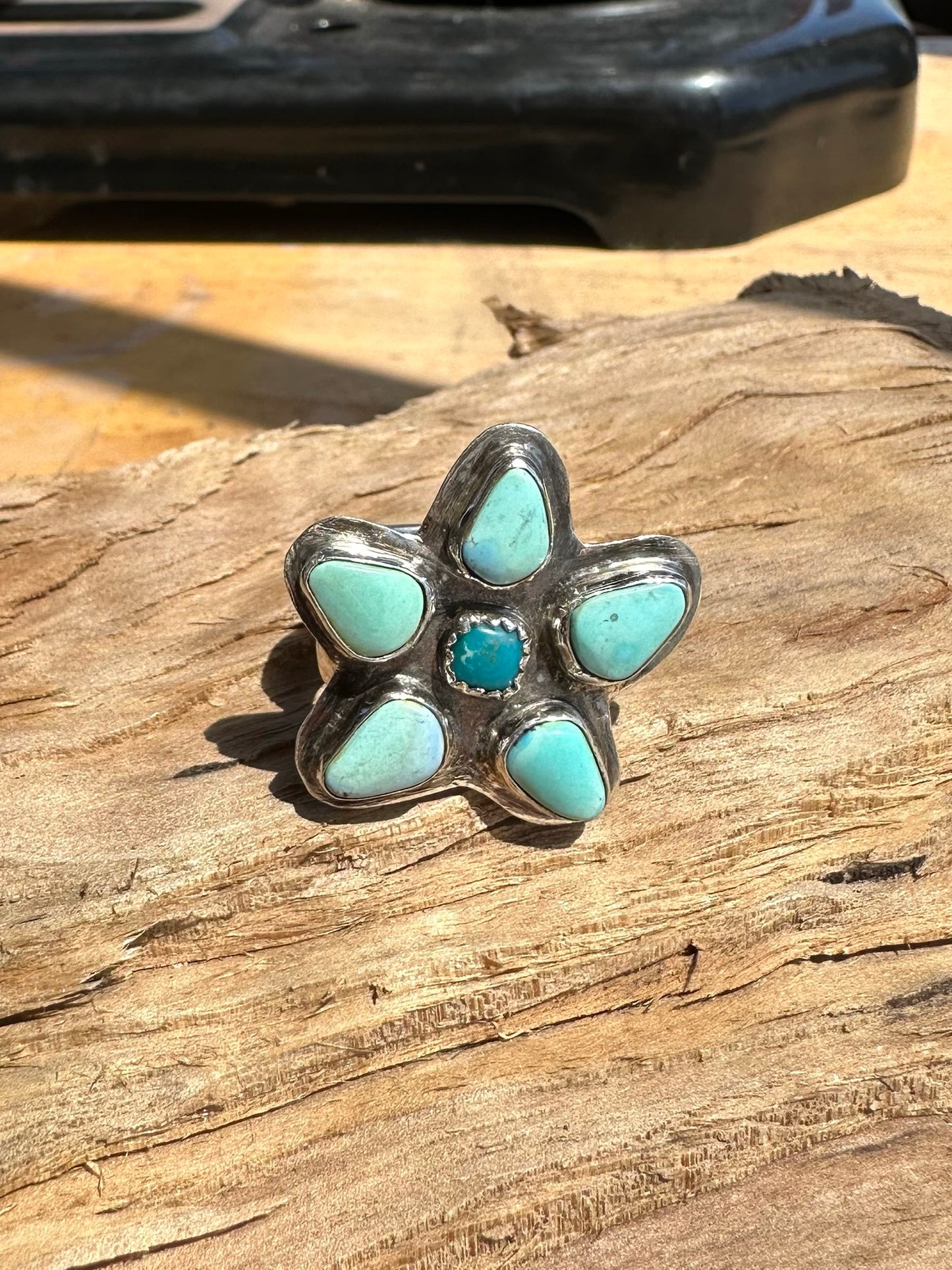 STERLING SILVER + TURQUOISE STAR SIZE 7