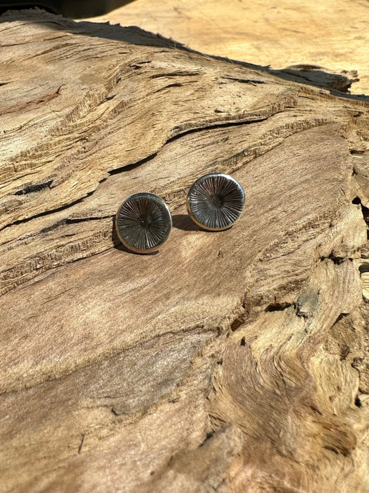 LANA- HAND PRESSED STERLING SILVER STARBURST CIRCLES