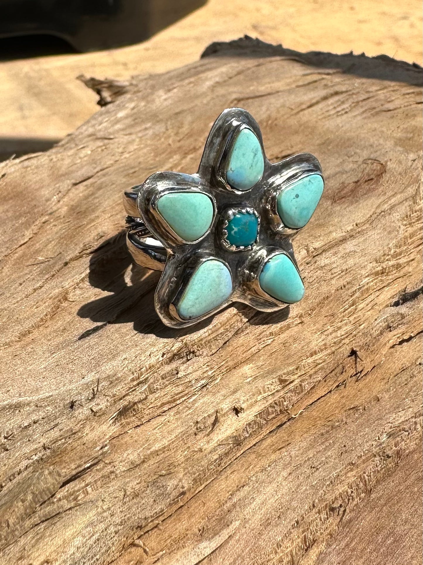 STERLING SILVER + TURQUOISE STAR SIZE 7