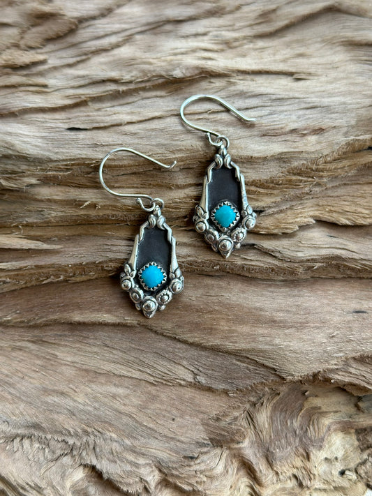 HAND PRESSED STERLING SILVER + KINGMAN TURQUOISE